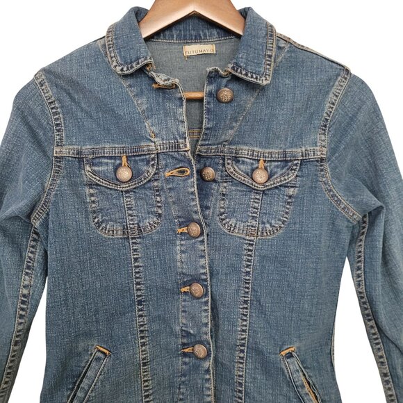 Putumayo Womens Denim Jean Jacket Size Small Blue Retro 90s - Picture 7 of 12